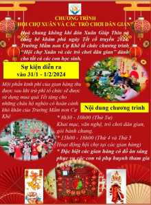 CHƯƠNG TRÌNH HỘI CHỢ XUÂN VÀ CÁC TRÒ CHƠI DÂN GIAN ĐÓN XUÂN GIÁP THÌN 2024