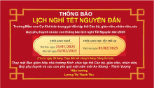 TRƯỜNG MẦM NON CỰ KHÊ THÔNG BÁO LỊCH NGHỈ TẾT NGUYÊN ĐÁN ẤT TỴ 2025