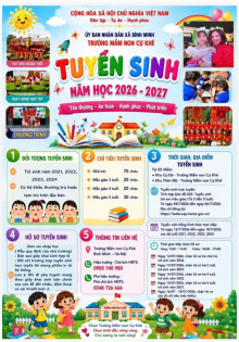 Trường Mầm non Cự Khê kính gửi các bậc phụ huynh thông báo tuyển sinh của nhà trường năm học 2026-2027