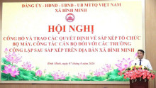 THÀNH LẬP TRƯỜNG MẦM NON ÂU CƠ (TỔ CHỨC LẠI TRƯỜNG MẦM NON CỰ KHÊ VÀ TRƯỜNG MẦM NON BÍCH HÒA THÀNH 1 ĐƠN VỊ SỰ NGHIỆP CÔNG LẬP), RA MẮT BAN GIÁM HIỆU NHÀ TRƯỜNG SAU SÁP NHẬP